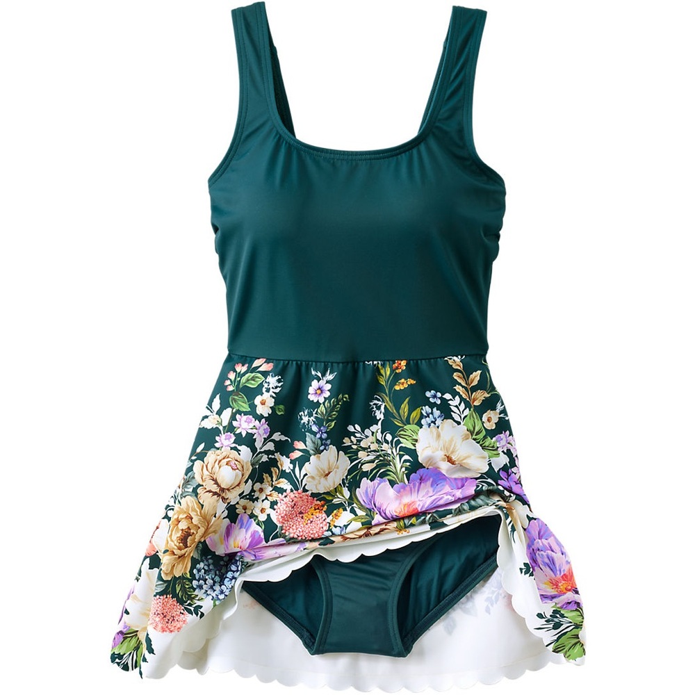 Lands end tugless scallop swim dress swimsuit size 22w - Picture 8 of 8